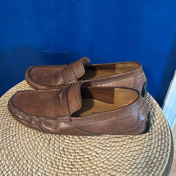 Men’s Clarks Mens Ashmont Race Tan Brown Leather Loafers Moccasin Driving Shoes - Picture 3 of 7